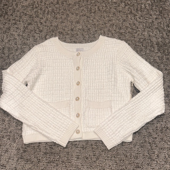 Tilly's Sweaters - Tilly's Off-White Textured Cardigan